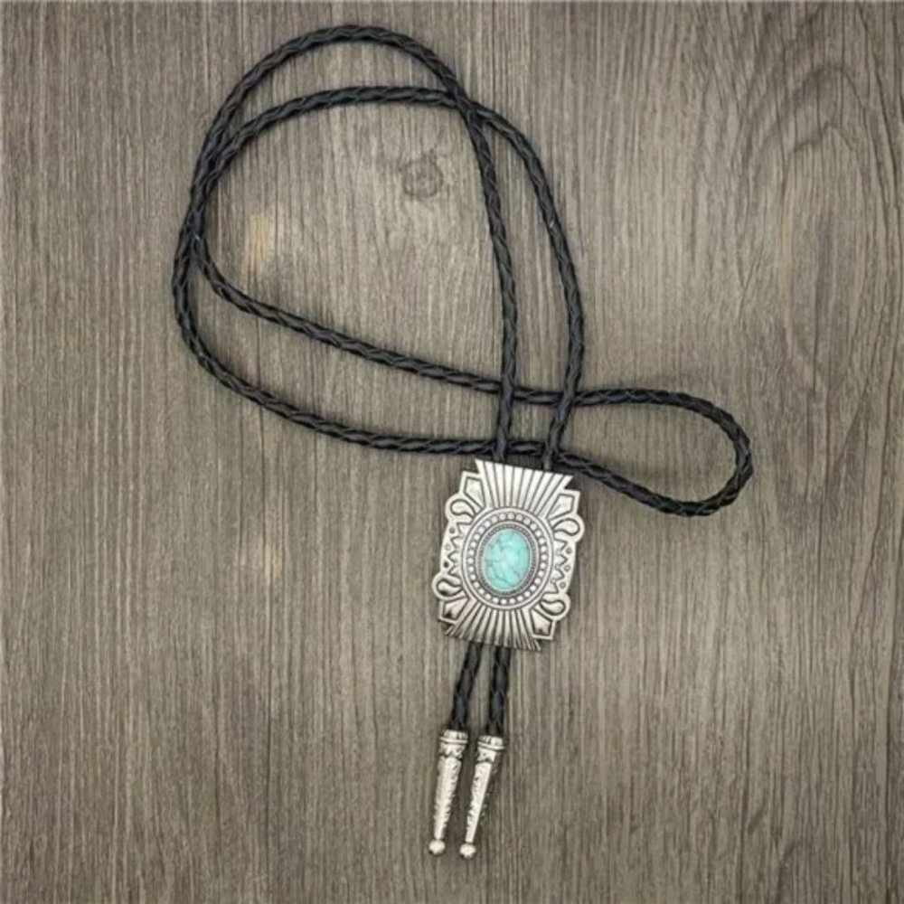 Cowboy Bolo Tie For Men 07 American Western Leather Bolo Tie